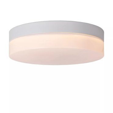 Lucide Biskit - plafonnier avec détecteur de mouvement - Ø 28 x 7,5 cm - 18W LED inclus - IP44 - blanc