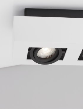 Nova Luce Robin - spot en saillie - 25 x 14,5 x 8,6 cm - blanc et noir