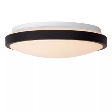 Lucide Dasher - plafonnier - Ø 29,3 x 8,5 cm - 12W LED inclus - IP44 - noir