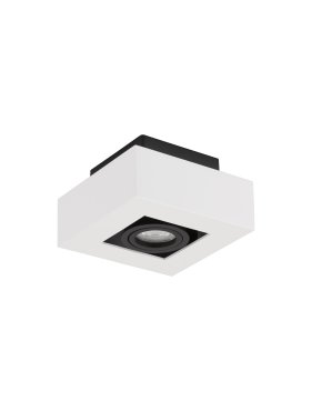 Nova Luce Robin - spot en saillie - 14,5 x 14,5 x 8,6 cm - blanc et noir