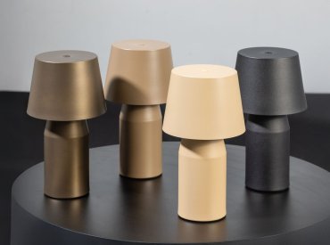 ETH Aron - lampe de table - Ø 14 x 26,9 cm - taupe