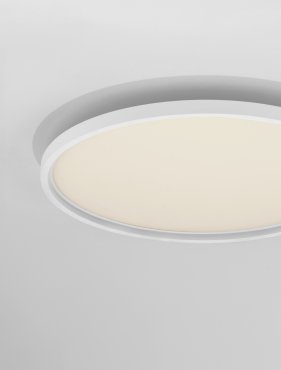 Nova Luce Chet - plafonnier avec télécommande - Ø 58,3 x 6,5 cm - 49W dimmable LED inclus - blanc sablé