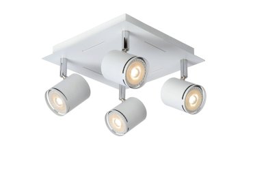 Lucide Rilou - spot en saillie - 22 x 22 x 12 cm - 4 x 4,5W LED dimmable inclus - blanc