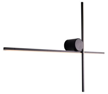Maxlight Arne - applique murale en saillie - 60 x 6,5 x 45 cm - 10W LED inclus - IP44 - noir