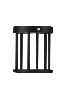 Nova Luce Aigo - poteau de jardin solaire avec capteur - Ø 16 x 18 cm - 2W LED inclus - IP65 - anthracite foncé