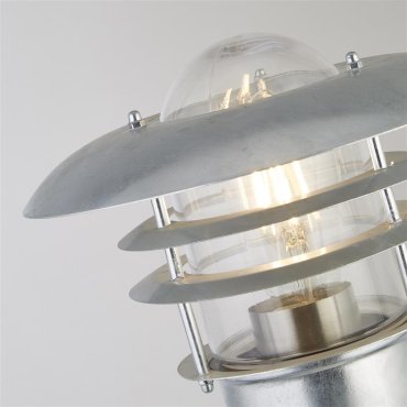 Searchlight Conrad - poteau de lanterne - Ø 23 x 98 cm - IP44 - argent galvanisé