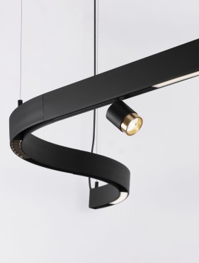 Nova Luce Breda - Coude à 90° pour rail magnétique flexible - 3,5 x 6,8 cm - rayon de 45 cm - noir