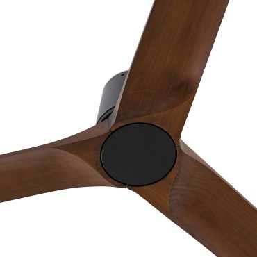Faro Heywood Tub L Tuya Smart - ventilateur de plafond - Ø 132 cm - noir mat et noyer foncé