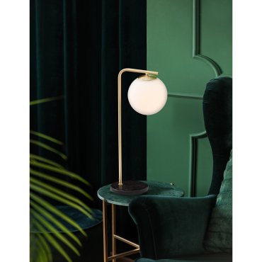 Nova Luce Alvarez - lampe à poser - 22 x 15 x 51 cm - or satiné et opale
