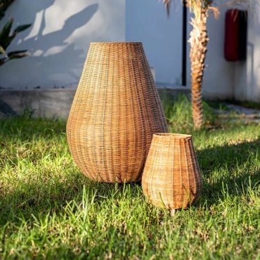 New Garden Saona - lampadaire avec source lumineuse rechargeable et télécommande - 9W dimmable LED inclus - Ø 45,5 x 72 cm - IP54 - marron