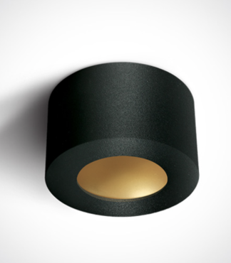 ONE Light - Black Cylinder LED - plafonnier - 8W non-dimmable LED inclus - Ø 10,7 x 6,4 cm - noir
