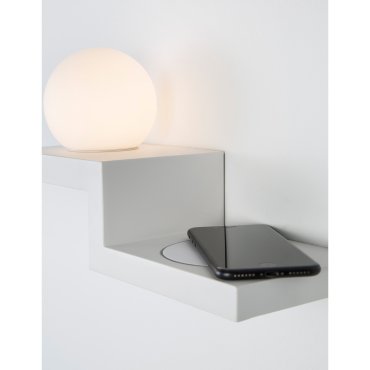 Nova Luce Room - applique murale avec interrupteur et chargeur rapide sans fil - 32,2 x 12 x 17,8 cm - 6W LED inclus - blanc