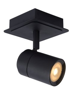 Lucide Lennert - spot en saillie 1L - 10 x 10 x 12,5 cm - 5W LED dimmable inclus - IP44 - noir