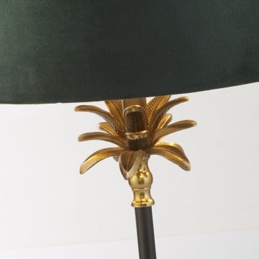 Searchlight Palm - lampe à poser - Ø 40 x 65 cm - laiton antique, noir et vert