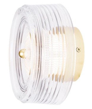 Maxlight Lipari - applique murale en saillie - Ø 16 x 9,5 cm - 6W LED inclus - or brossé