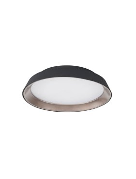 Nova Luce Vela - plafonnier - Ø 45 x 9,5 cm - LED 30W dimmable incluse - noir sable et café