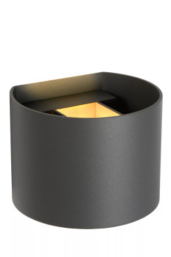 Lucide Xio - applique murale avec 2 faisceaux réglables - 11 x 13 x 9,7 cm - 4W LED dimmable inclus - gris