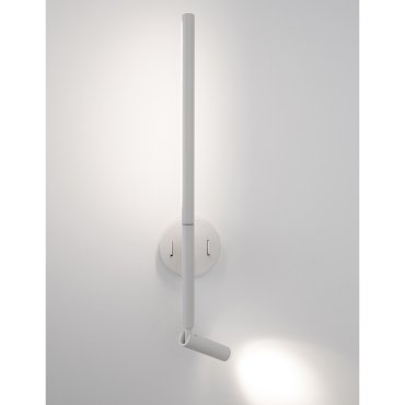 Nova Luce Handy - applique murale avec interrupteur - 13,6 x 2 x 55 cm - 6W + 3W LED inclus - blanc sable