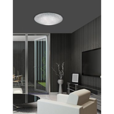 Nova Luce Shell - plafonnier - Ø 40 x 9,5 cm - blanc et chrome