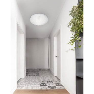 Nova Luce Shell - plafonnier - Ø 30 x 8 cm - blanc et chrome