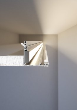 KLUS NISA-NI - profilé LED encastré pour plaque de plâtre de 12mm - 5,7 x 3,2 cm - aluminium