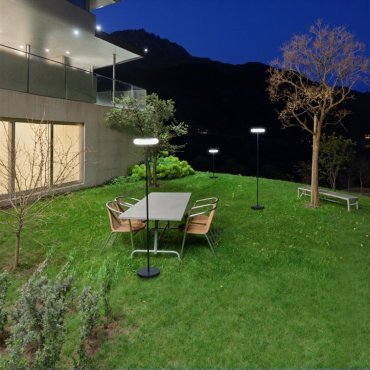 Lutec Pops - lampadaire avec panneau solaire - 30 x173,5 cm - IP54 - noir