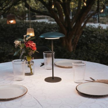 New Garden Sardinia 30 - lampe de table rechargeable - Ø 15 x 16 cm / Ø 15 x 28 cm - 3,5W LED dimmable inclus - IP44 - anthracite