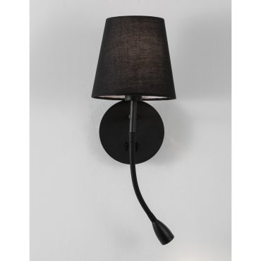 Nova Luce Nia - applique murale avec interrupteur - 19 x 16 x 30 cm - 3W LED inclus - noir