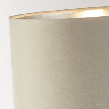 Searchlight Whitby - lampe à poser - Ø 38 x 67 cm - chrome, argent et taupe