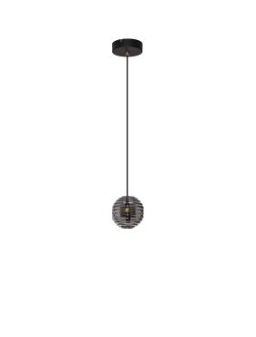 Nova Luce Las - lampe suspendue - Ø 15 x 145 cm - 13W LED inclus - noir sablé, or et gris fumé