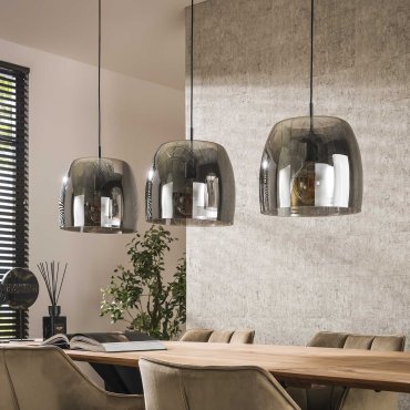 Vico Drift Glass - lampe suspendue - 145 x 35 x 150 cm - verre fumé