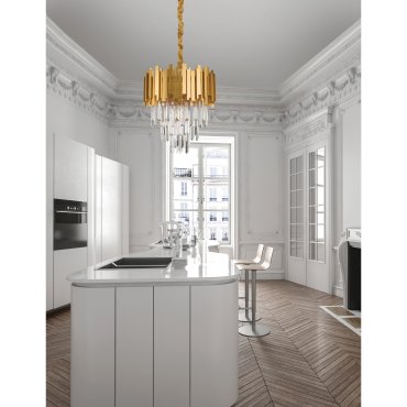 Nova Luce Grane - lampe suspendue - Ø 40 x 120 cm - or