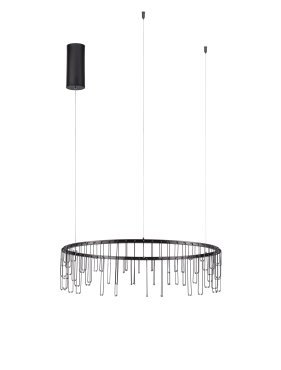 Nova Luce Stellar - lampe suspendue - Ø 65 x 150 cm - 26W dimmable LED inclus - noir chromé