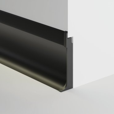 Klus Olis-K - profilé de plinthe en aluminium - 2,41 x 9 cm - noir