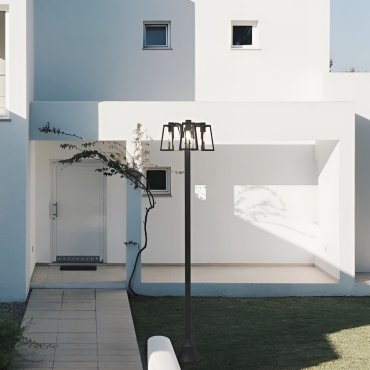 Lutec Fia - lampadaire - Ø 42,4 x 186,8 cm - IP44 - noir