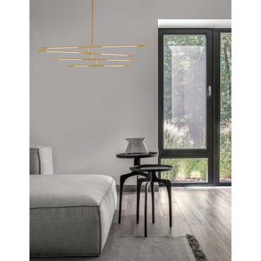 Nova Luce Raccio - lampe suspendue - 84 x 80 x 81 cm - 40W LED dimmable inclus - laiton doré