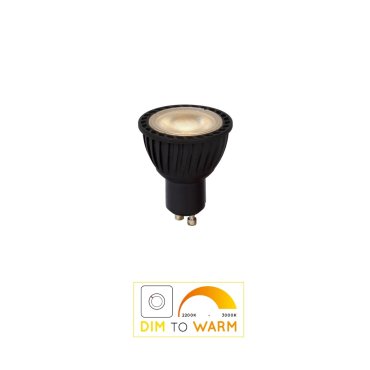 Roi Du Luminaire Spot LED - dim to warm - Ø 5 x 5,5 cm - GU10 - 5W dimmable - 3000K à 2200K - noir