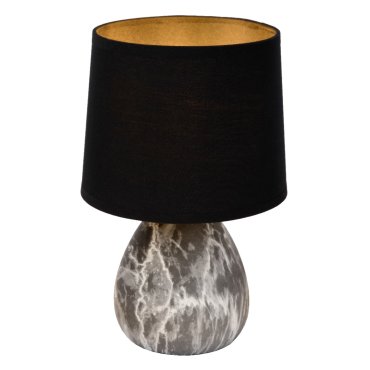 Lucide Marmo - lampe à poser - Ø 16 x 25,5 cm - noir