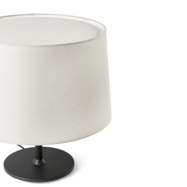 Faro Windsor - lampe de table - Ø 48,5 x 51 x 29 cm - noir mat et lino