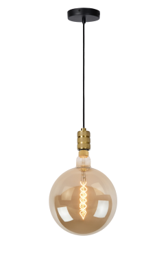 Lucide Jova - Lampe suspendue - Ø 12 x 4,6 x 140 cm - Or mat / Laiton