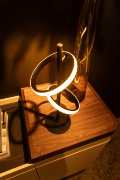 ETH Jaimy - lampe de table - Ø 16 x 39 cm - 12W LED dimmable inclus - noir