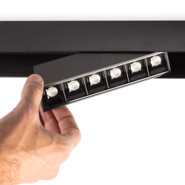 Faro Neso Point-6 - luminaire pour rail magnétique - 16,4 x 1,3 x 2,2 cm - 8W LED inclus - 34° beam - noir