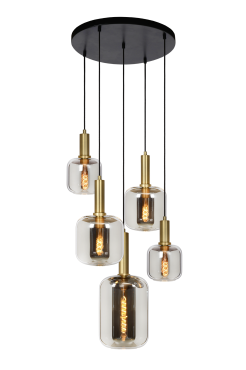 Lucide Joanet - lampe suspendue 5L - Ø 50 x 218 cm - fumé