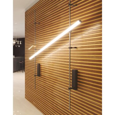 Nova Luce Rub - accessoire mural magnétique - 150 x 10 cm - 38W LED inclus - noir sable