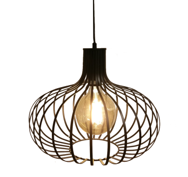 Artdelight Lauren - lampe suspendue - Ø 38 x 180 cm - noir