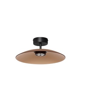 Nova Luce Polifemo - plafonnier - Ø 40 x 16 cm - 12W LED inclus - verre moka et noir sablé