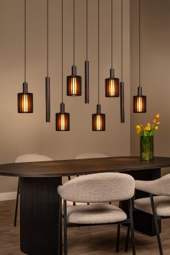 Lucide Lambres - lampe suspendue - 140 x 35 x 180 cm - noir