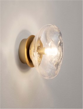 Nova Luce King - applique murale - Ø 17 x 12 cm - laiton doré et transparent