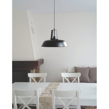 Artdelight Nero - lampe suspendue - Ø 45 x 175 cm - noir