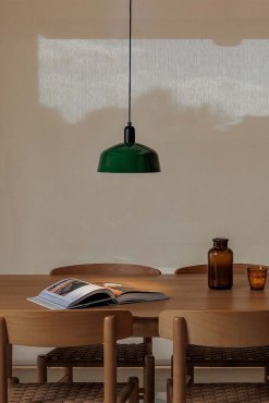 Faro Tatawin M - suspension - Ø 25 x 211,5 cm  - noir satiné et vert brillant